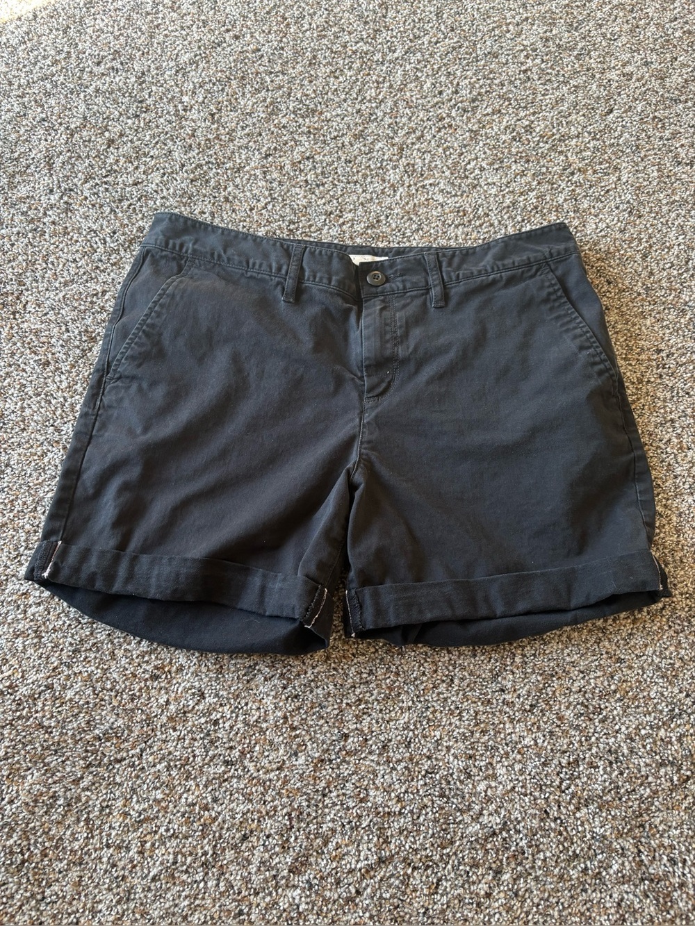 Vans Black Rolled Cuff Chino Shorts Womens Size 9 Casual